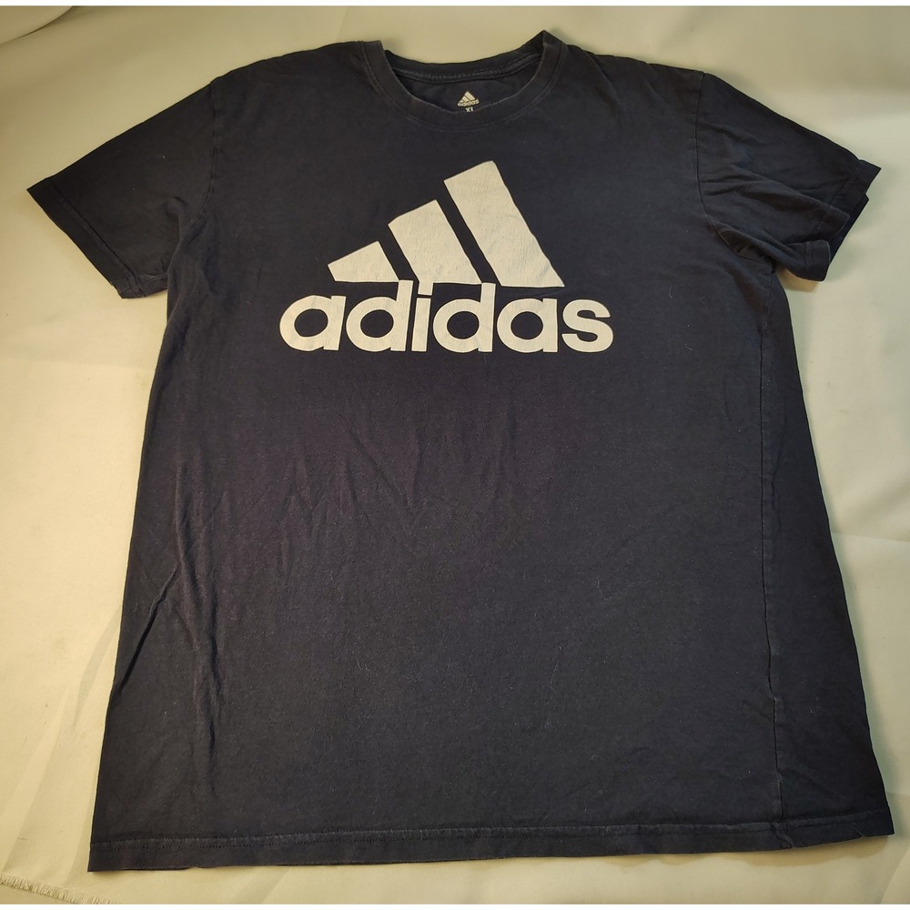 Adidas Golf Mens XL Navy Blue Graphic T-Shirt Cotton Big Logo Short Sleeve Tee
